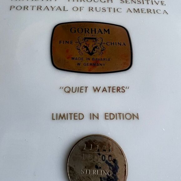 Gorham fine China limited edition Leonel Barrymore artist Quite waters - Picture 8 of 9